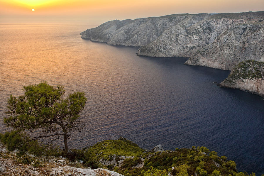 A picturesque sunset view at Kampi, Zakynthos island, Greece