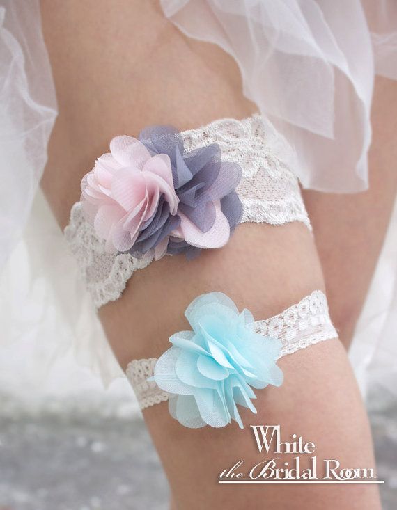 white bridal garter2