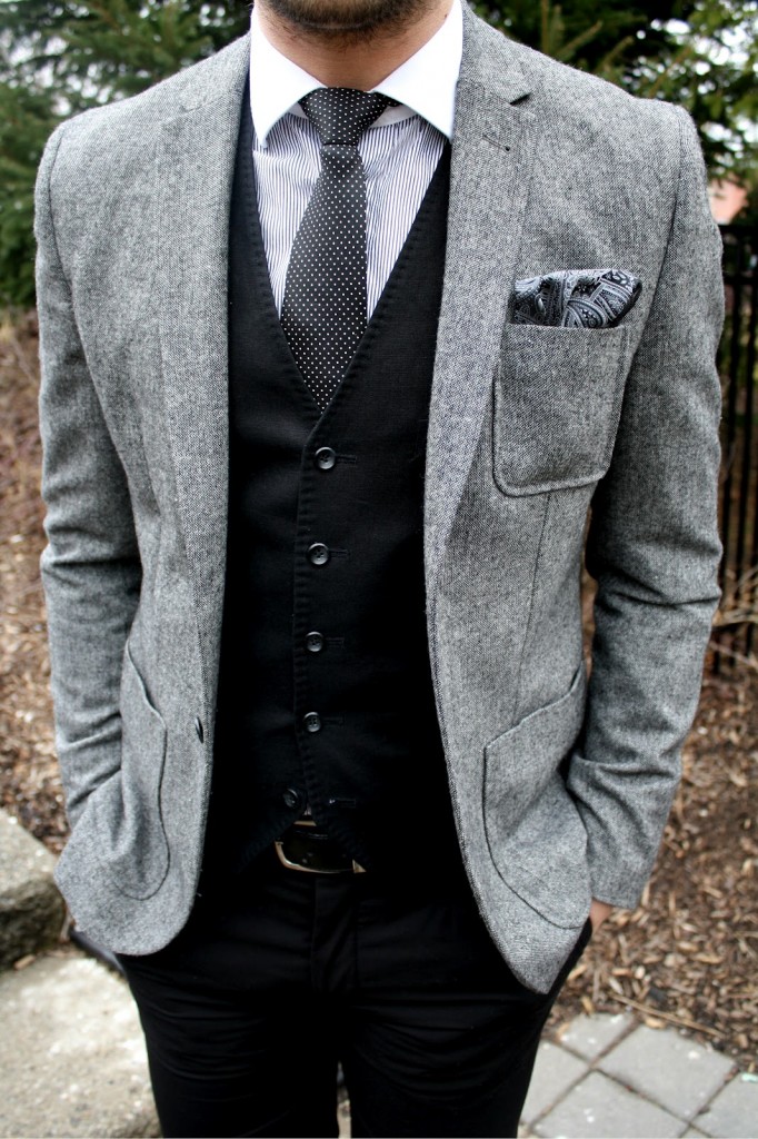 grey tuxedo winter