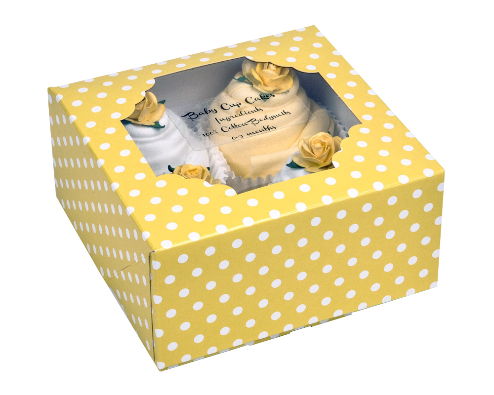 Baby Cupcake Bodysuit Gift Box - Lemon 1