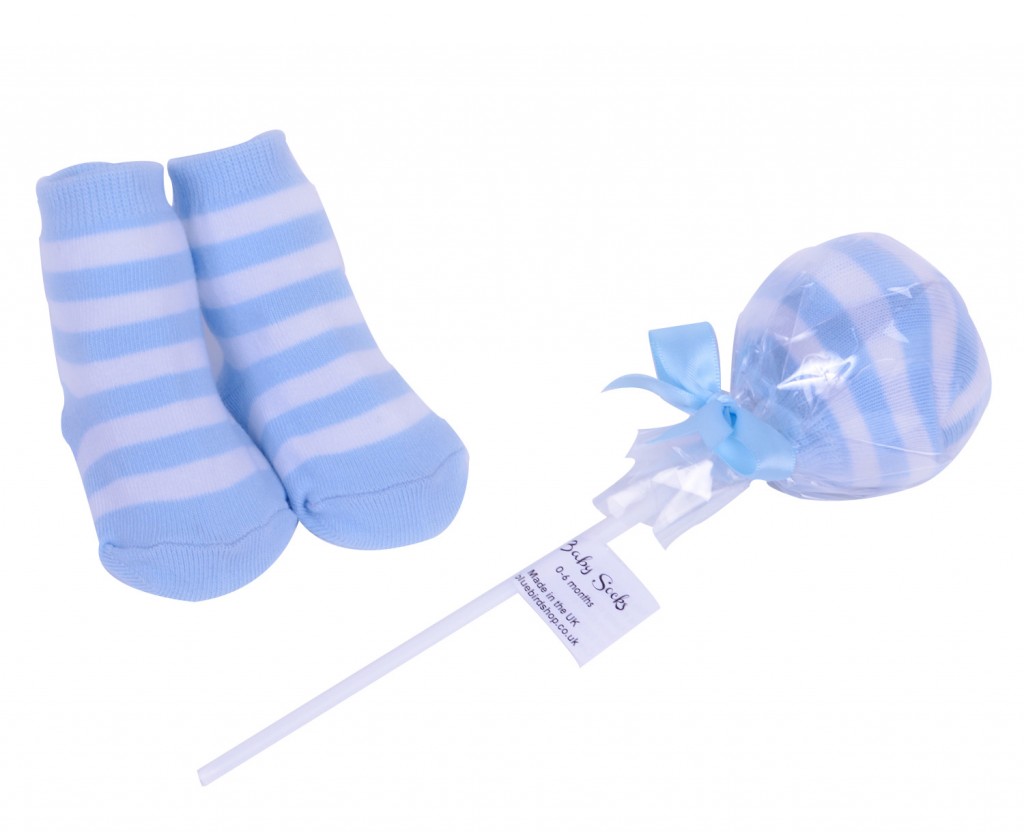 Candy Treat Lollipop Socks - Blue Stripe