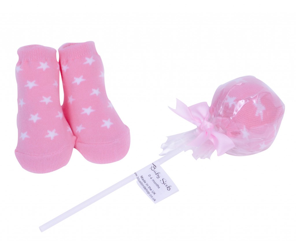 Candy Treat Lollipop Socks -Pink Star