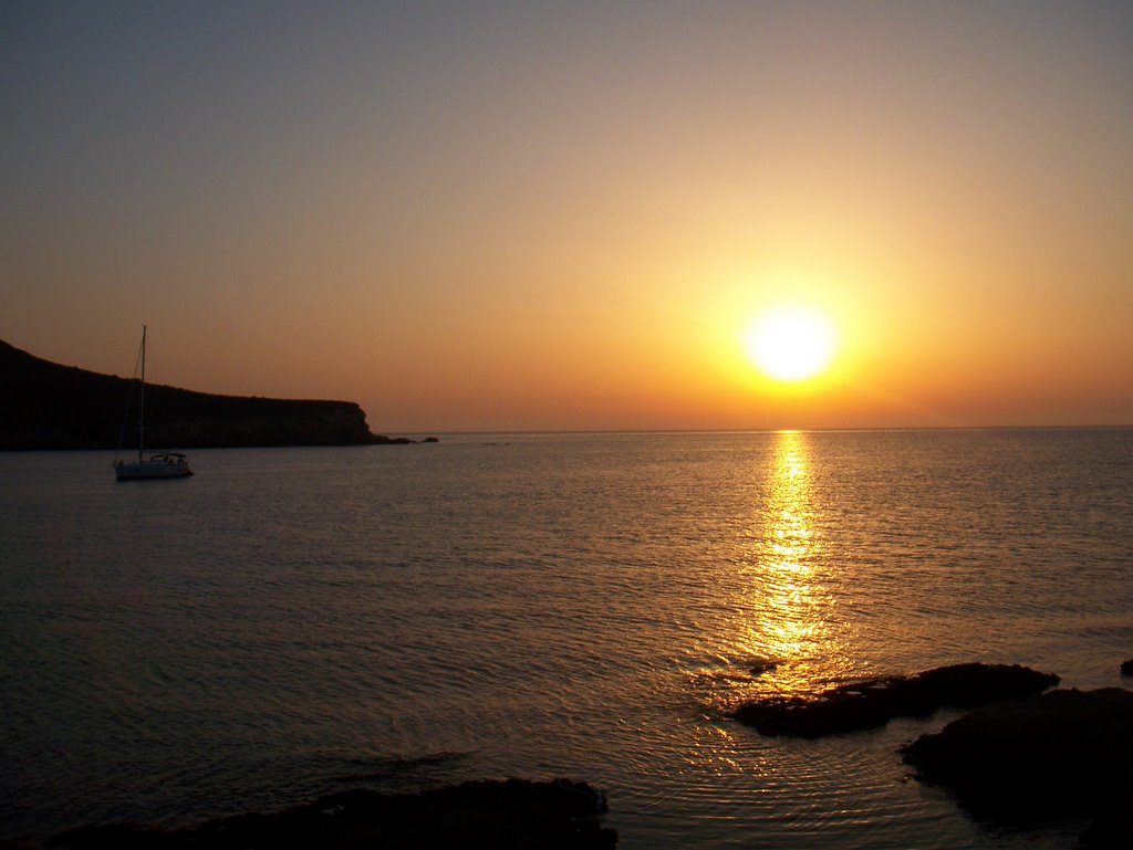 sunset beach antiparos