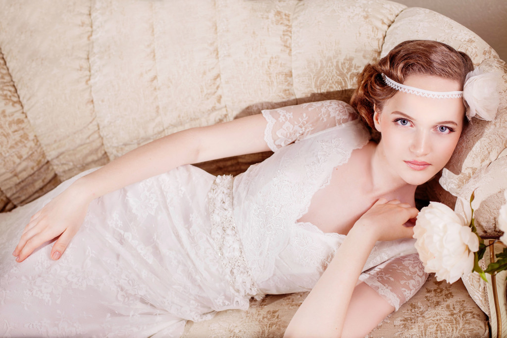 Beautiful Vintage Bride. Wedding. Just Married