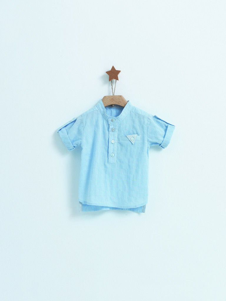 Μπλούζα με κουμπιά γαλάζια Blue Punch