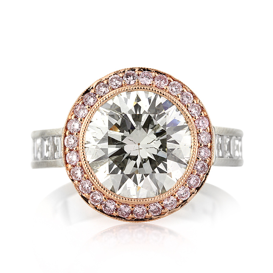 Mark Broumand Round Brilliant Cut Diamond Engagement Ring