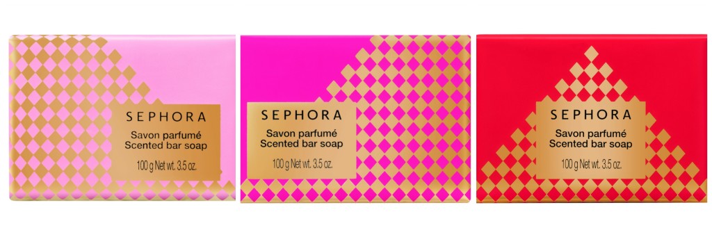 Savon parfumé - Edition limitée | Made in Sephora (από αριστερά προς τα δεξιά :Rose - Savon fleur de coton 100 g|Fuschia - Savon fleur de coton 100 g | Rouge - Savon fleur de coton 100 g